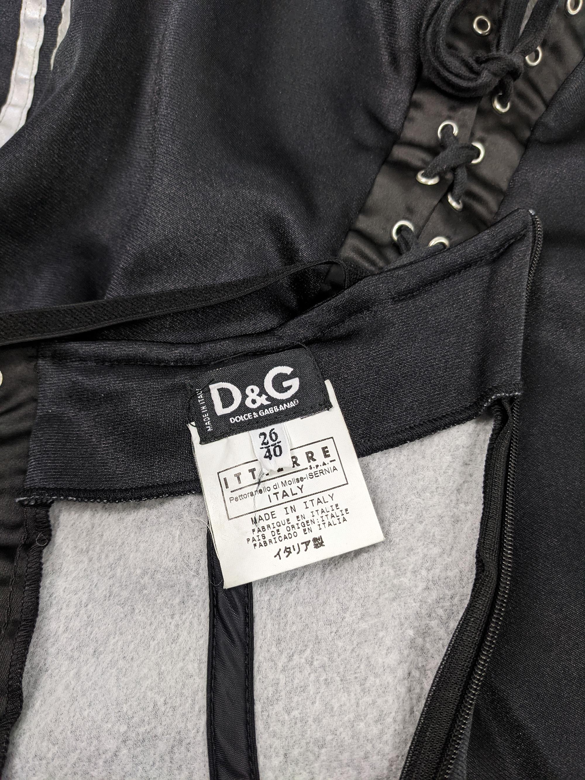 Dolce & Gabanna Vintage D&G Black Satin Corset Dress For Sale 2