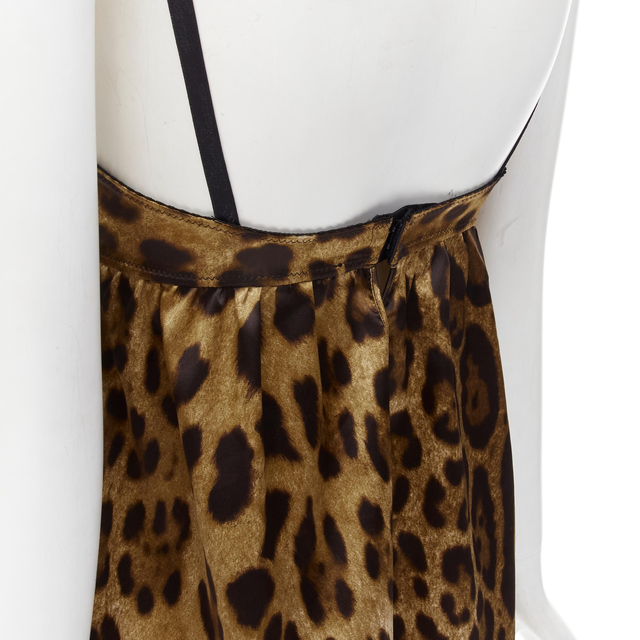 DOLCE GABANNA Vintage Y2K Cupped Leopard Babydoll Teddy Camisole Tank Top XS 4
