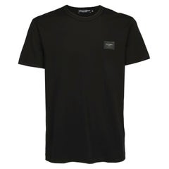 Dolce & Gabban T-shirt Black Logo Plaque Short Sleeves Cotton Men Top
