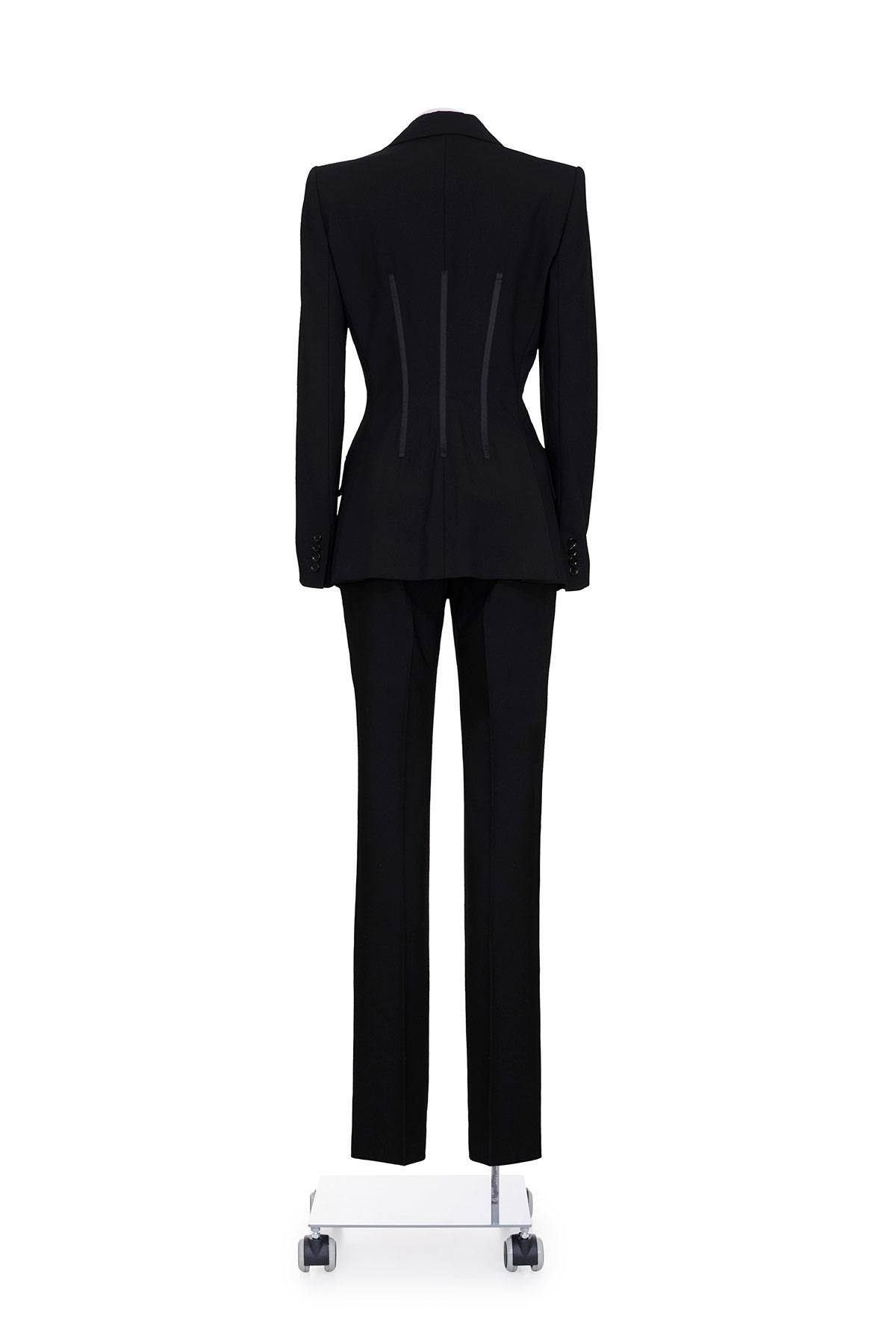 Black DOLCE & GABBANA 00'S Iconic Suit with Bustier Effect Jacket For Sale