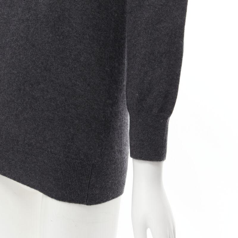 DOLCE GABBANA 100% cashmere grey black floral lace pullover sweater IT44 M For Sale 3