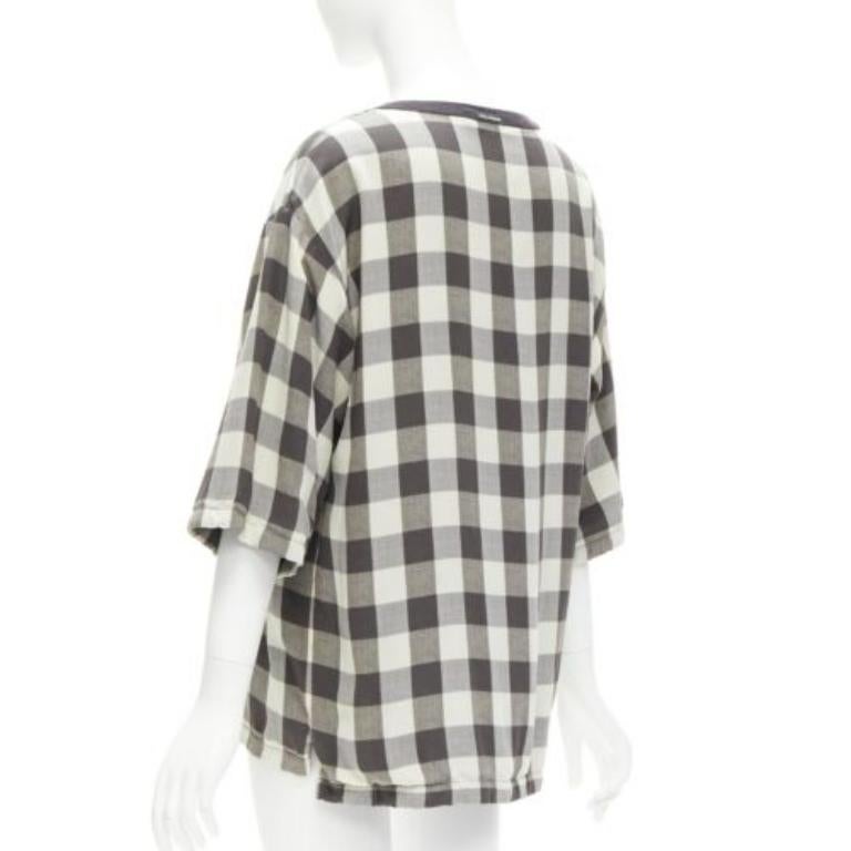DOLCE & Gabbana 100% seta pinup girl stampa a scacchi tshirt boxy top IT44 L in vendita 1