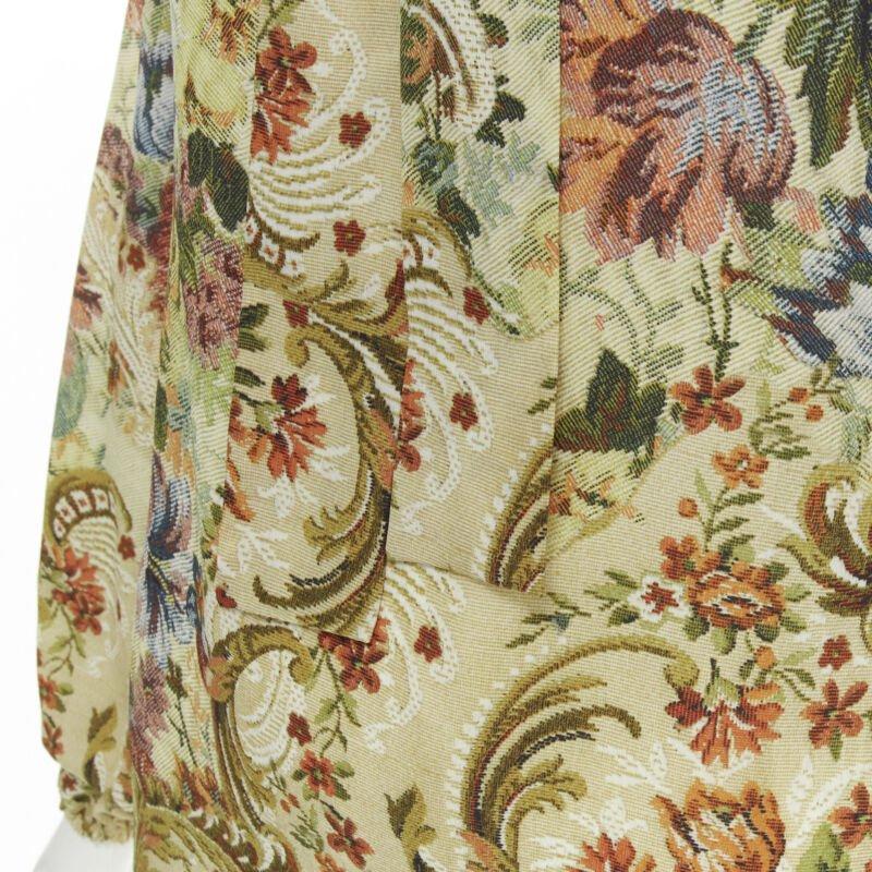DOLCE GABBANA 100% silk tapestry floral print tie neck blouse top shirt IT36 XS For Sale 5