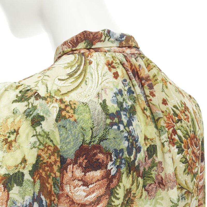 DOLCE GABBANA 100% silk tapestry floral print tie neck blouse top shirt IT36 XS For Sale 2