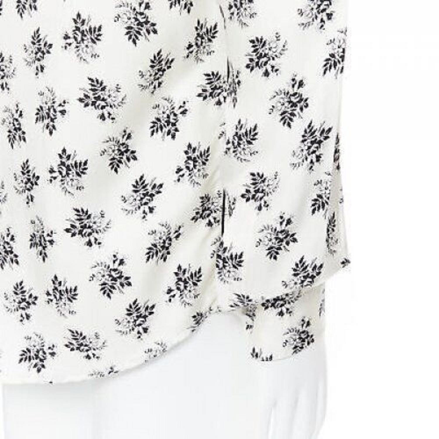 DOLCE GABBANA 100% silk white floral silk print pajama collar casual shirt IT4 M For Sale 3
