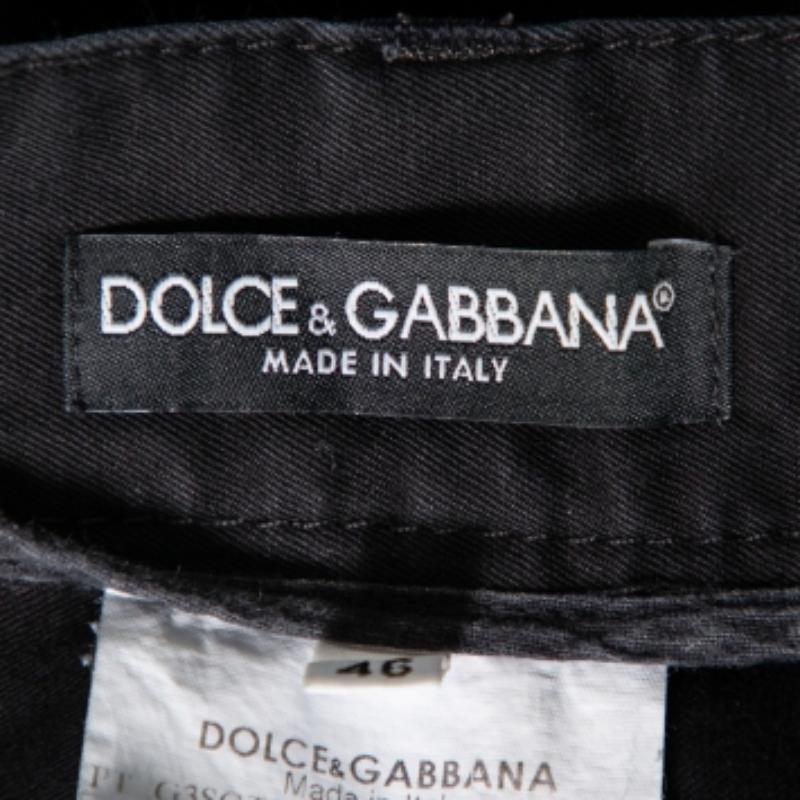 Nero Dolce & Gabbana 14 Jeans a gamba dritta in denim nero S in vendita