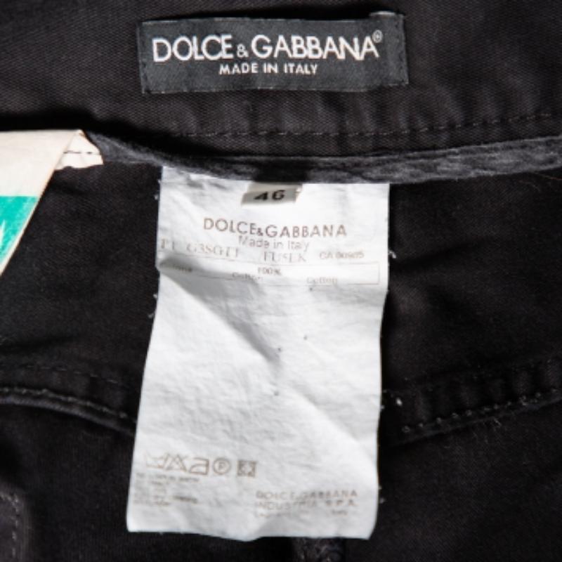 Dolce & Gabbana 14 Jeans a gamba dritta in denim nero S In condizioni buone in vendita a Dubai, Al Qouz 2