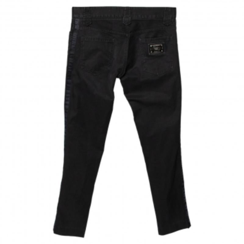 Dolce & Gabbana 14 Jeans a gamba dritta in denim nero S in vendita 3