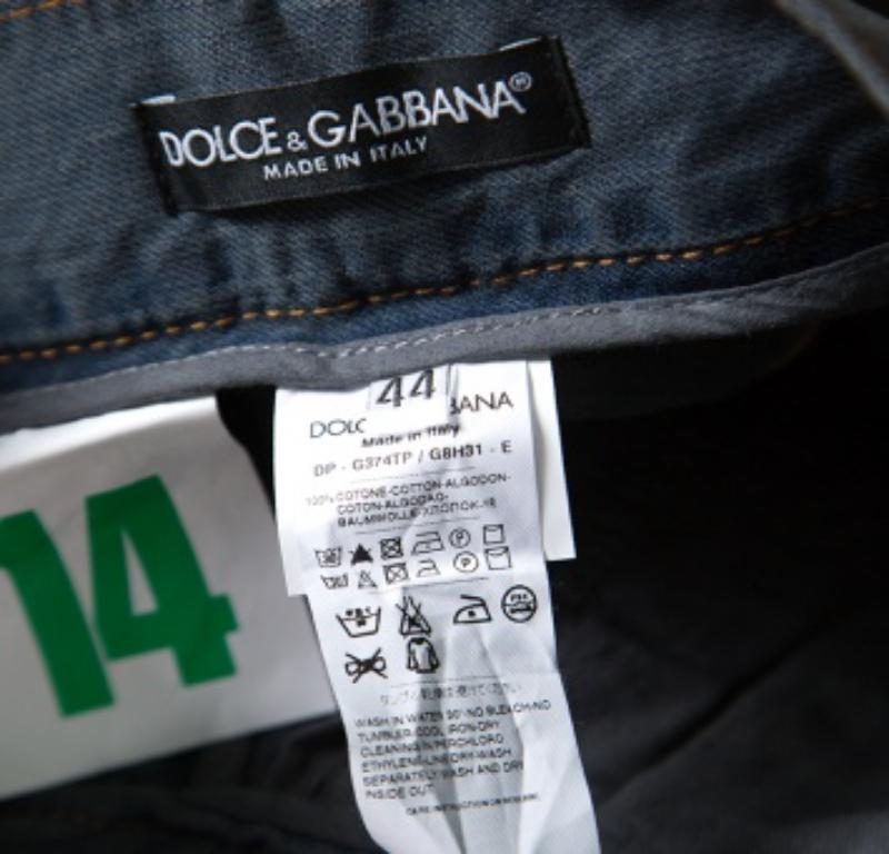 Dolce & Gabbana 14 Jeans en jean vieilli vert gris délavé effet délavé M en vente 1