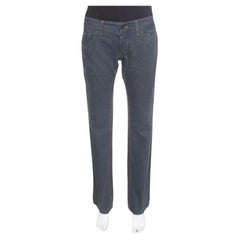 Dolce & Gabbana 14 Green Grey Washed Effect Distressed Denim Jeans M
