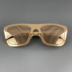 DOLCE & GABBANA 18K Gold Plated Mirrored Metal Sunglasses