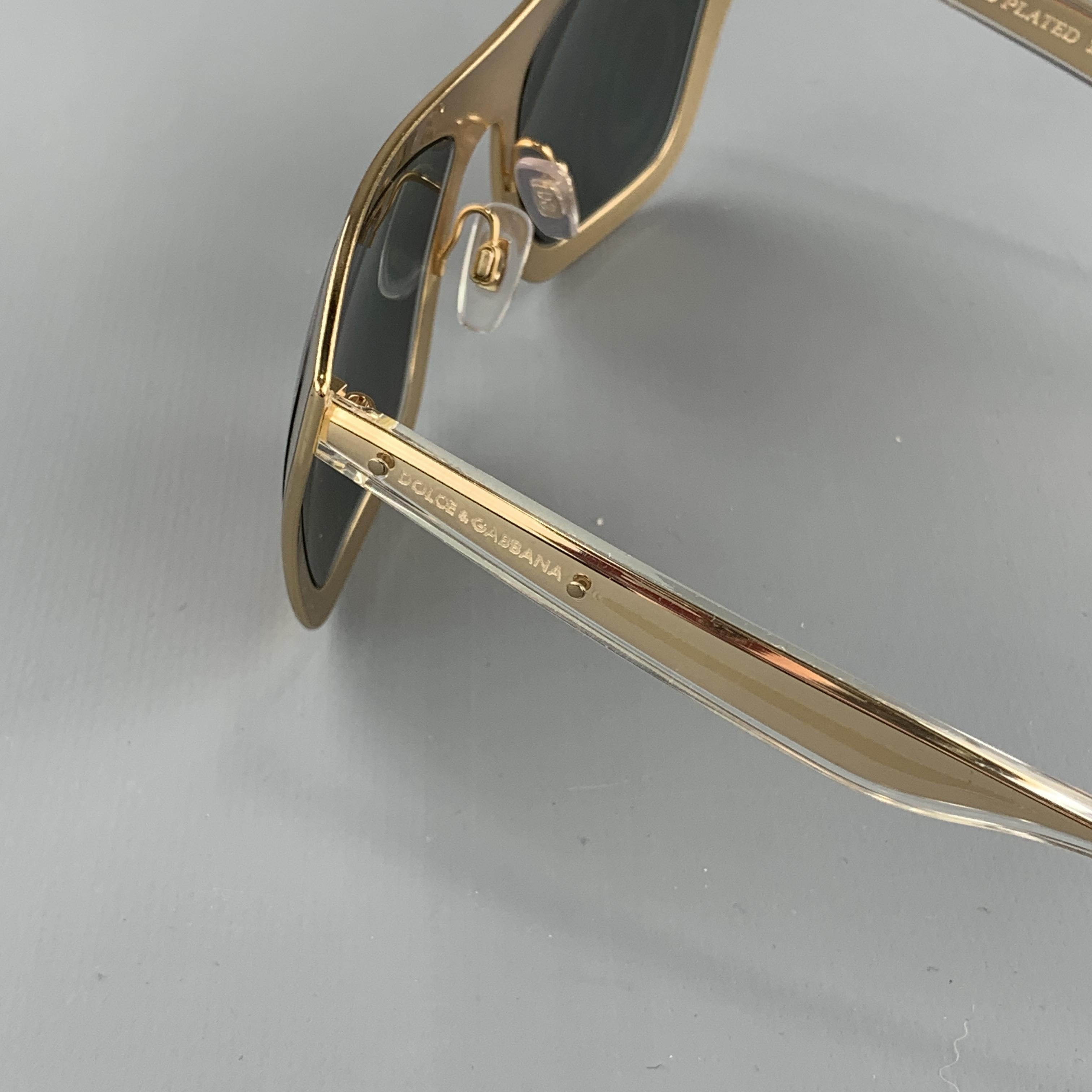 Brown DOLCE & GABBANA 18K Gold Plated Mirrored Metal Sunglasses