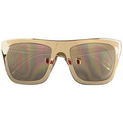 DOLCE & GABBANA 18K Gold Plated Mirrored Metal Sunglasses