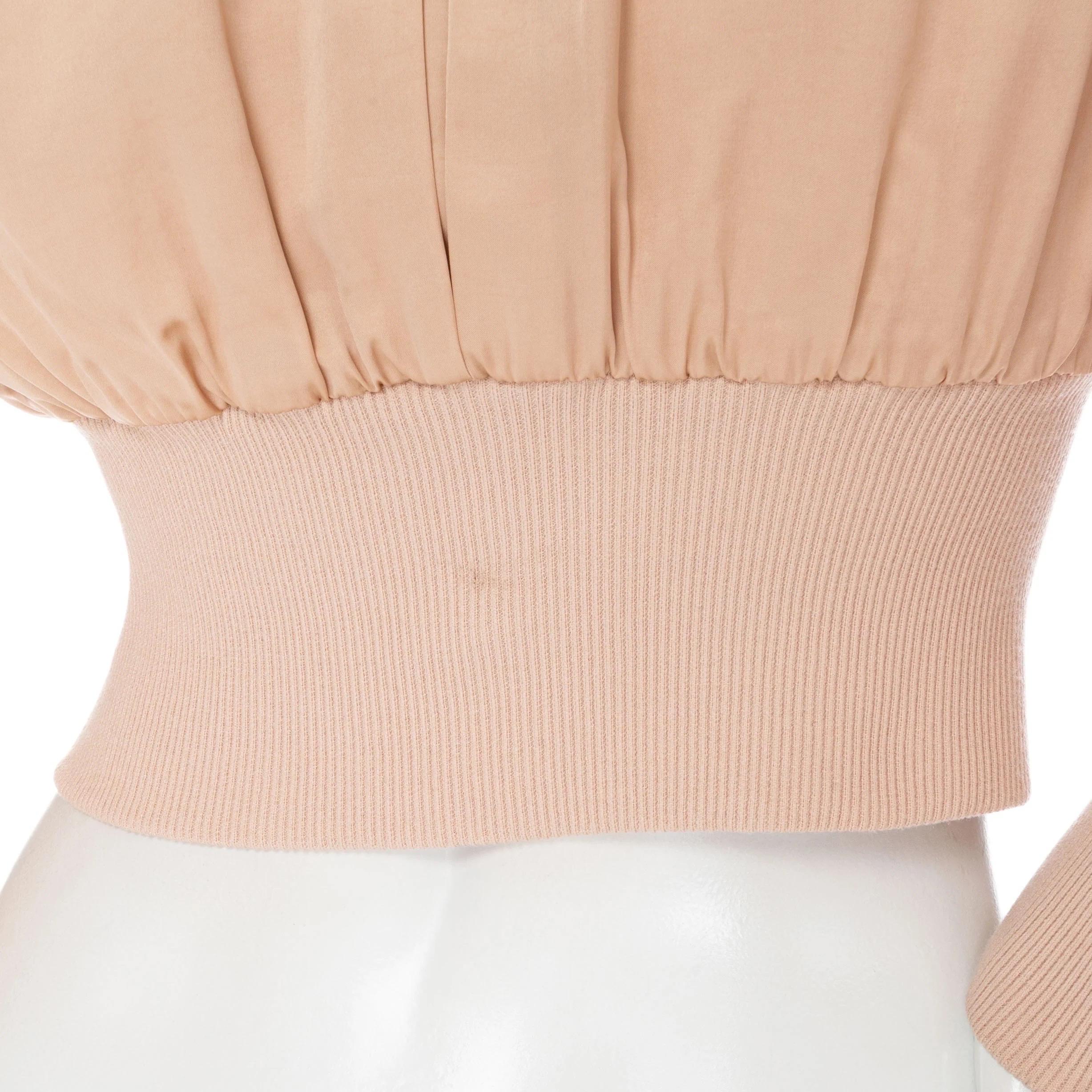 Dolce & Gabbana 1990s Blush Zip Crop Bomber Jacket For Sale 9