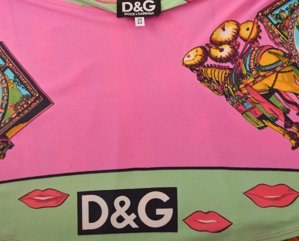 Women's DOLCE & GABBANA 1990's COLOURFUL CRAZY LOW WAISTED MINI SKIRT