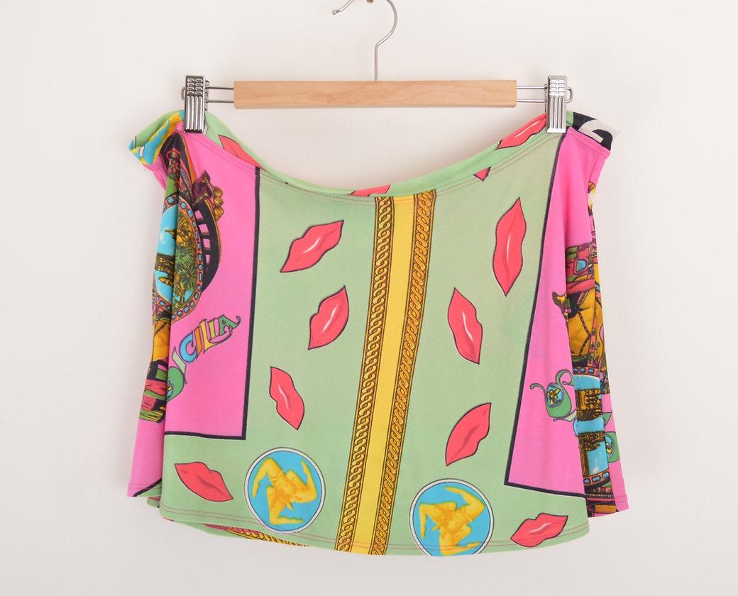 DOLCE & GABBANA 1990's COLOURFUL CRAZY LOW WAISTED MINI SKIRT 2