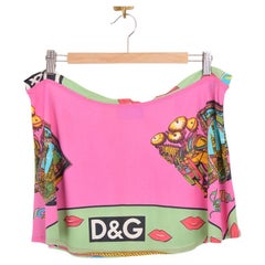 DOLCE & GABBANA 1990's COLOURFUL CRAZY LOW WAISTED MINI SKIRT
