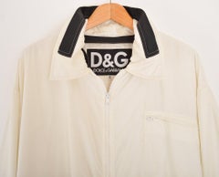 DOLCE & GABBANA 1990's D&G TAPE LOGO Oversized White Rave JACKET