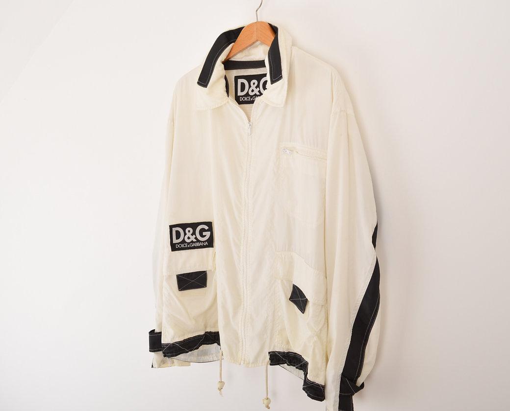 DOLCE & GABBANA 1990's 'D&G' TAPE LOGO JACKET In Good Condition For Sale In Sheffield, GB