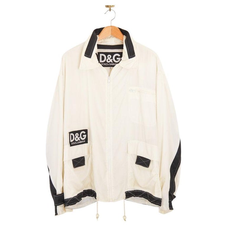 DOLCE and GABBANA 1990's 'D&G' TAPE LOGO JACKET For Sale at 1stDibs