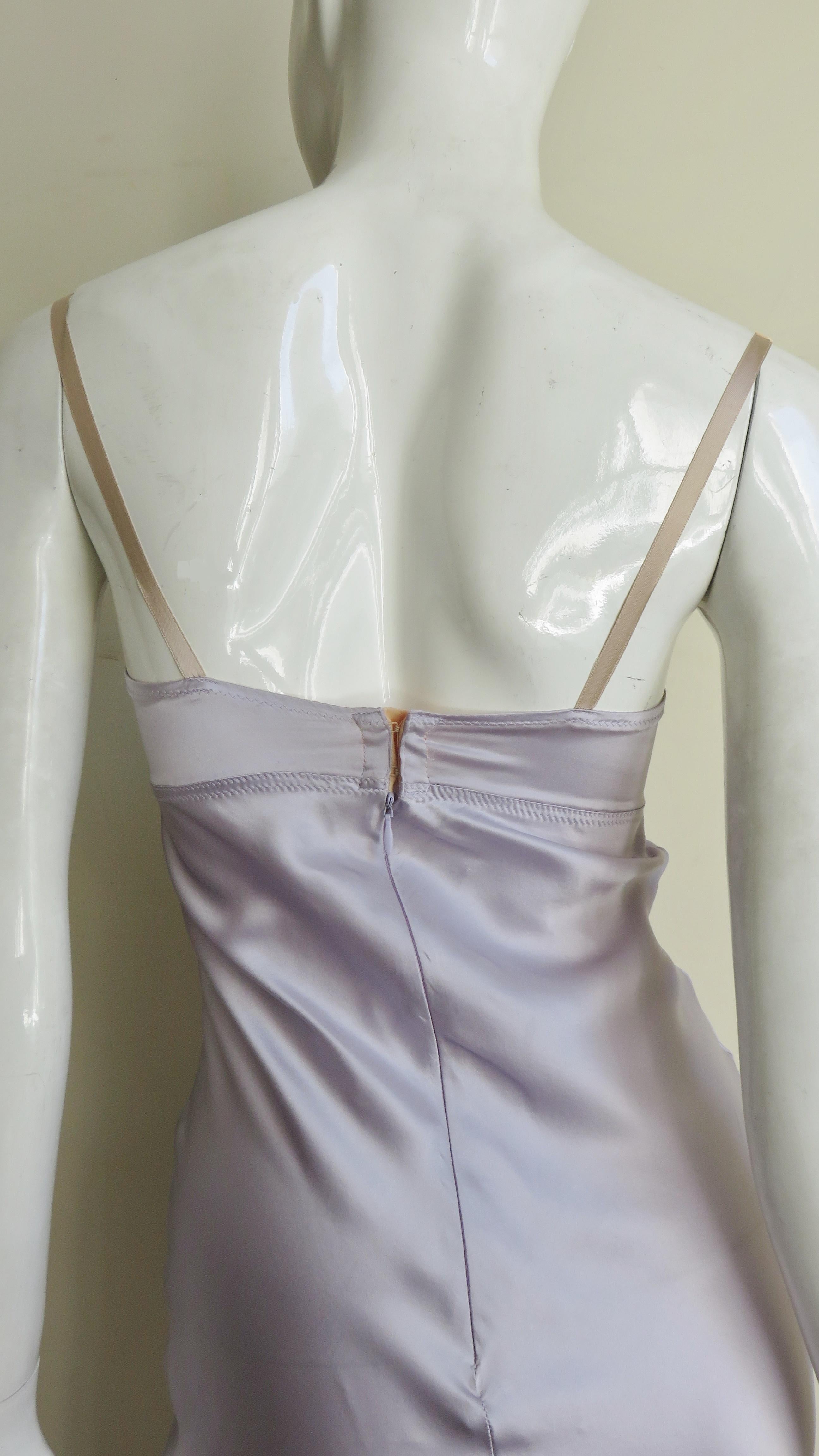 Dolce & Gabbana Lilac Silk Slip Dress 4