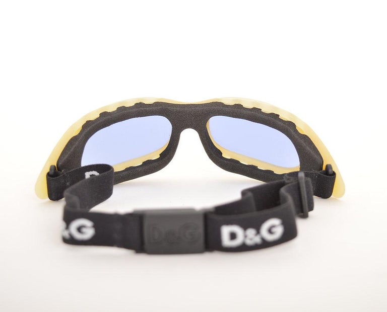 Dolce & Gabbana Black Bi0759 Lace Mirrored Ski Goggles Mask Sunglasses