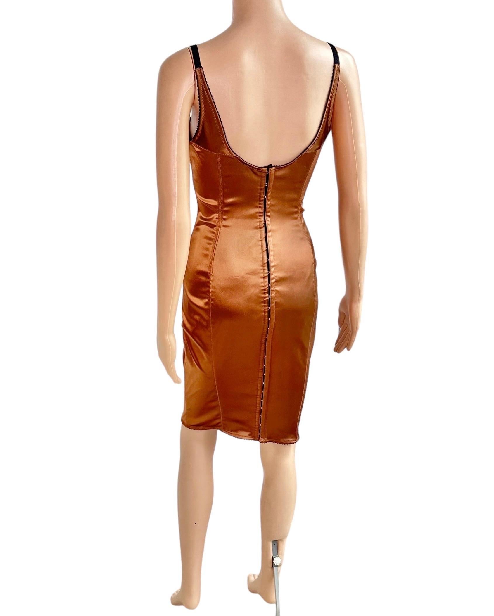 Dolce & Gabbana 1990's Vintage Bustier Metallic Bodycon Midi Dress For Sale 6