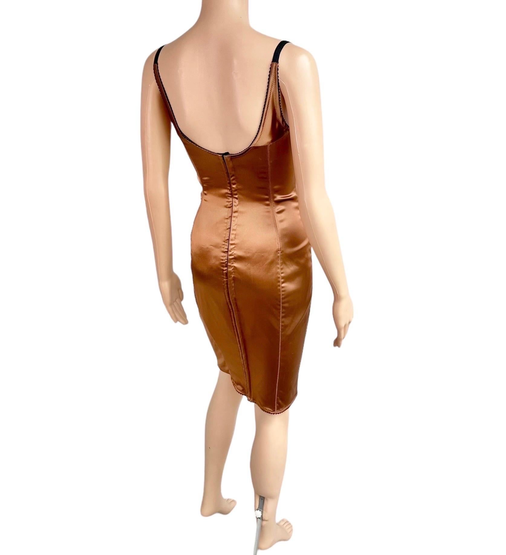 Dolce & Gabbana 1990's Vintage Bustier Metallic Bodycon Midi Dress For Sale 14