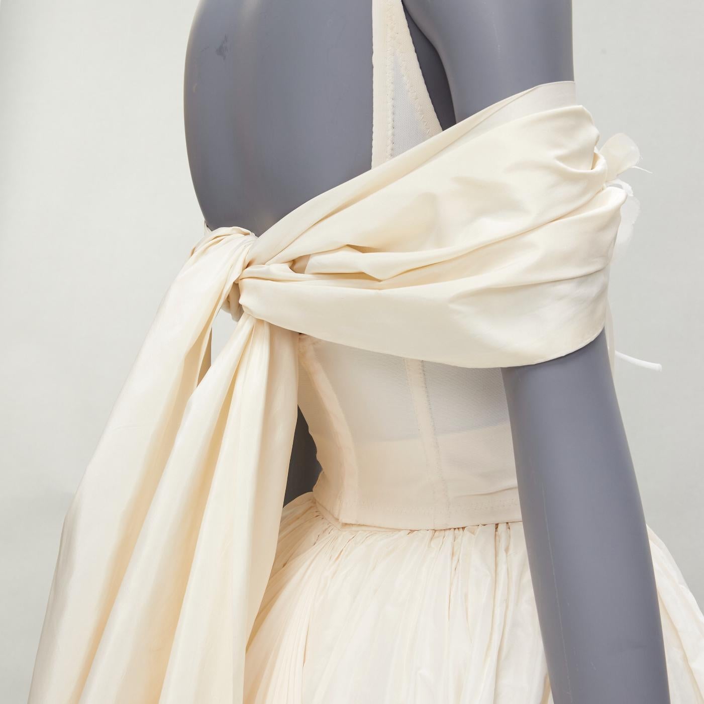 DOLCE GABBANA 1990s Vintage corset bustier tulle skirt 2 piece bridal dress IT38 For Sale 5