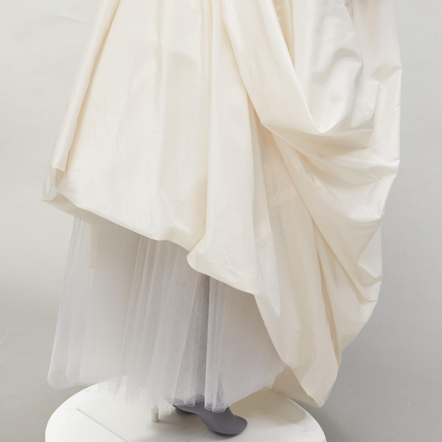 DOLCE GABBANA 1990s Vintage corset bustier tulle skirt 2 piece bridal dress IT38 For Sale 7