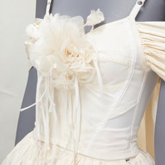 DOLCE GABBANA 1990s Vintage corset bustier tulle skirt 2 piece bridal dress IT38