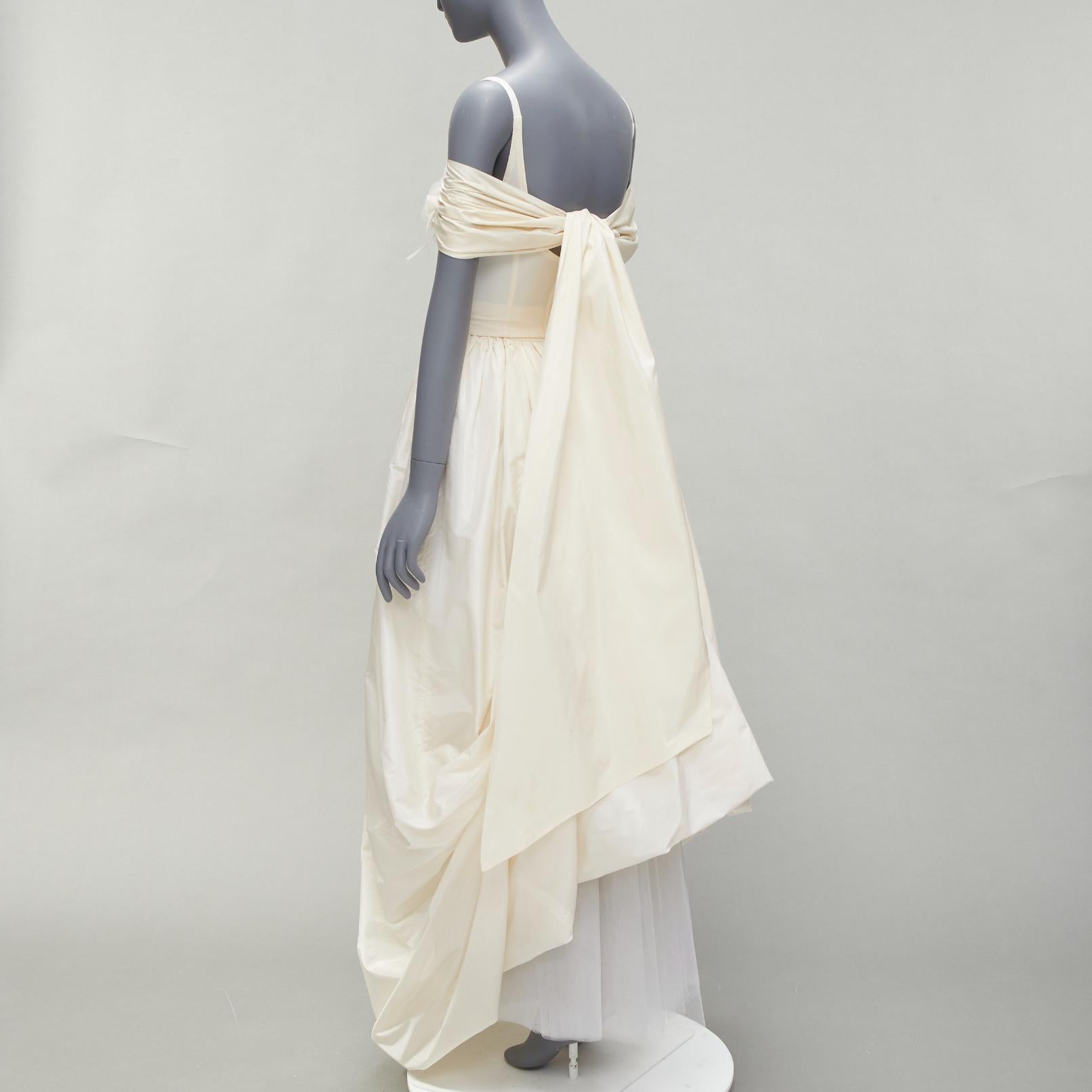 Women's DOLCE GABBANA 1990s Vintage corset bustier tulle skirt 2 piece bridal dress IT38 For Sale