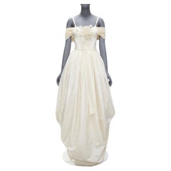 DOLCE GABBANA 1990s Vintage corset bustier tulle skirt 2 piece bridal dress IT38