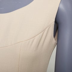 DOLCE GABBANA 1990s Vintage cream wool twill minimal contour seam dress  IT40 M