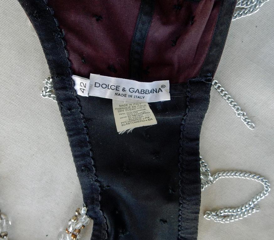 Dolce & Gabbana 1991 Rare Runway Sexy Siren Layers Silver Chain Bralette      4
