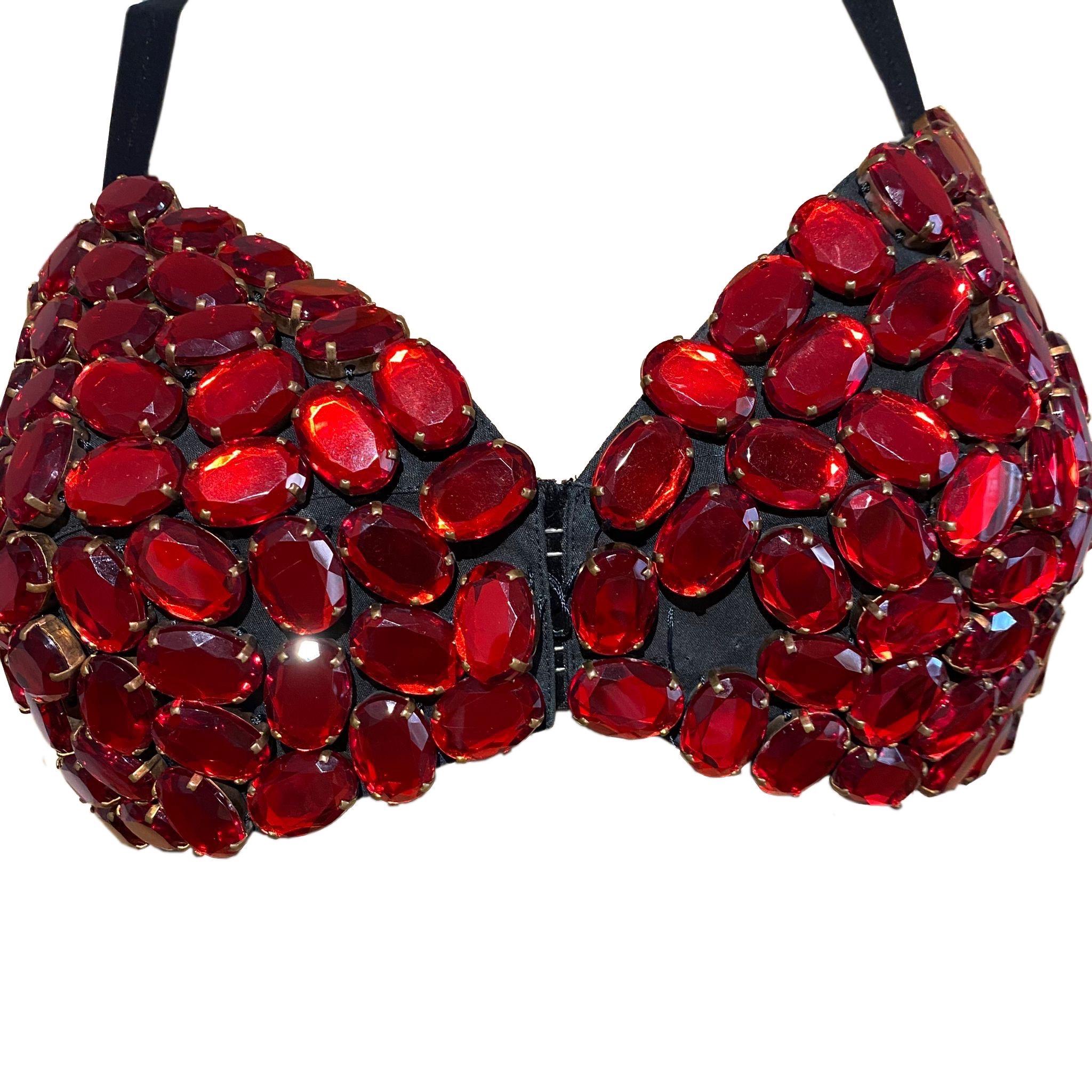Dolce & Gabbana 1991 Rotes Kristall-BH im Zustand „Relativ gut“ in Rome, IT