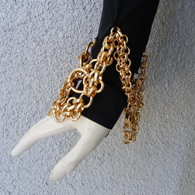 Dolce & Gabbana 1991 Runway Bondage Gold Rolo Chains Bolero Jacket    New! In Excellent Condition In Los Angeles, CA