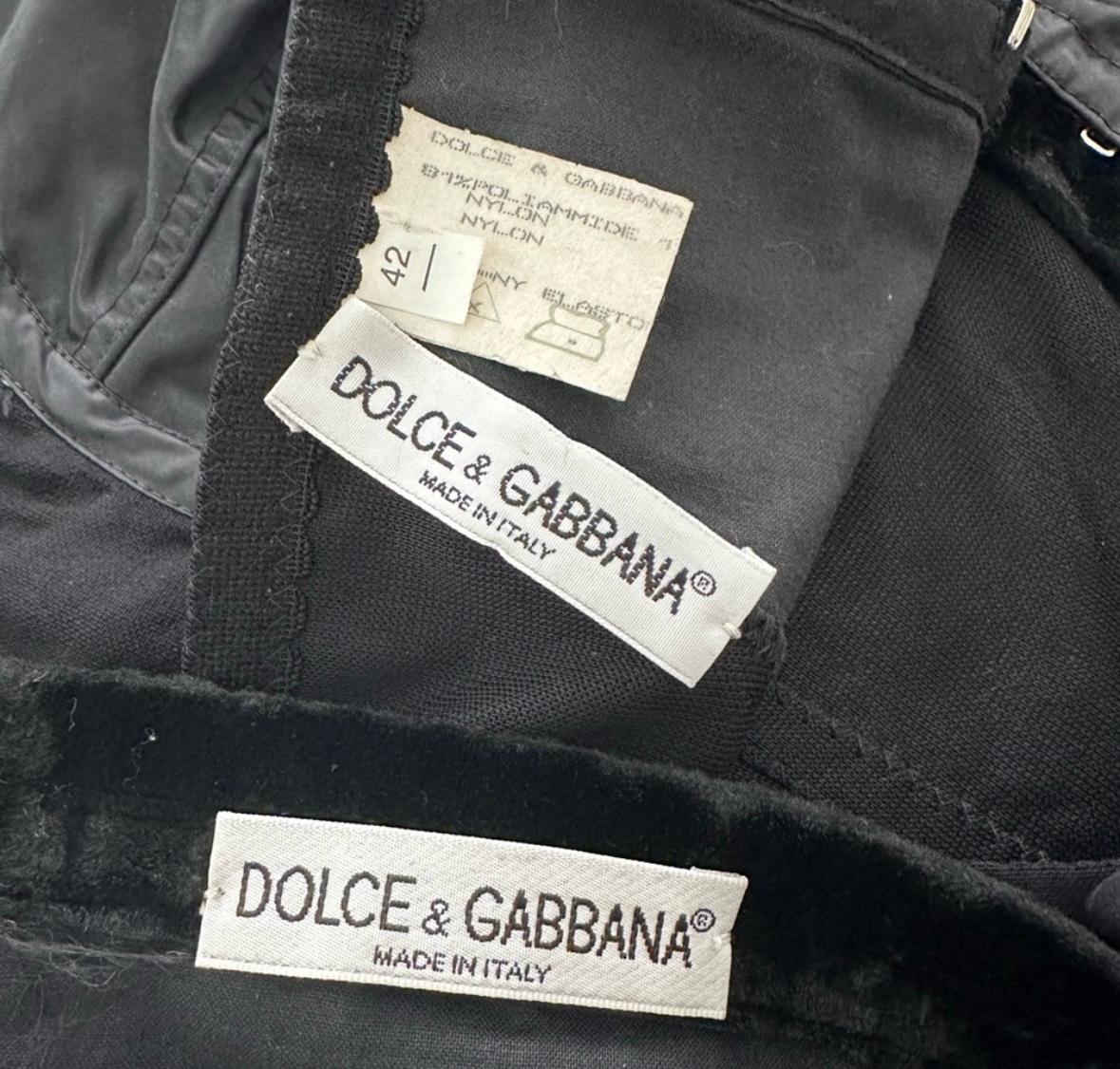 Dolce Gabbana 1992 black corset and skirt set For Sale 3