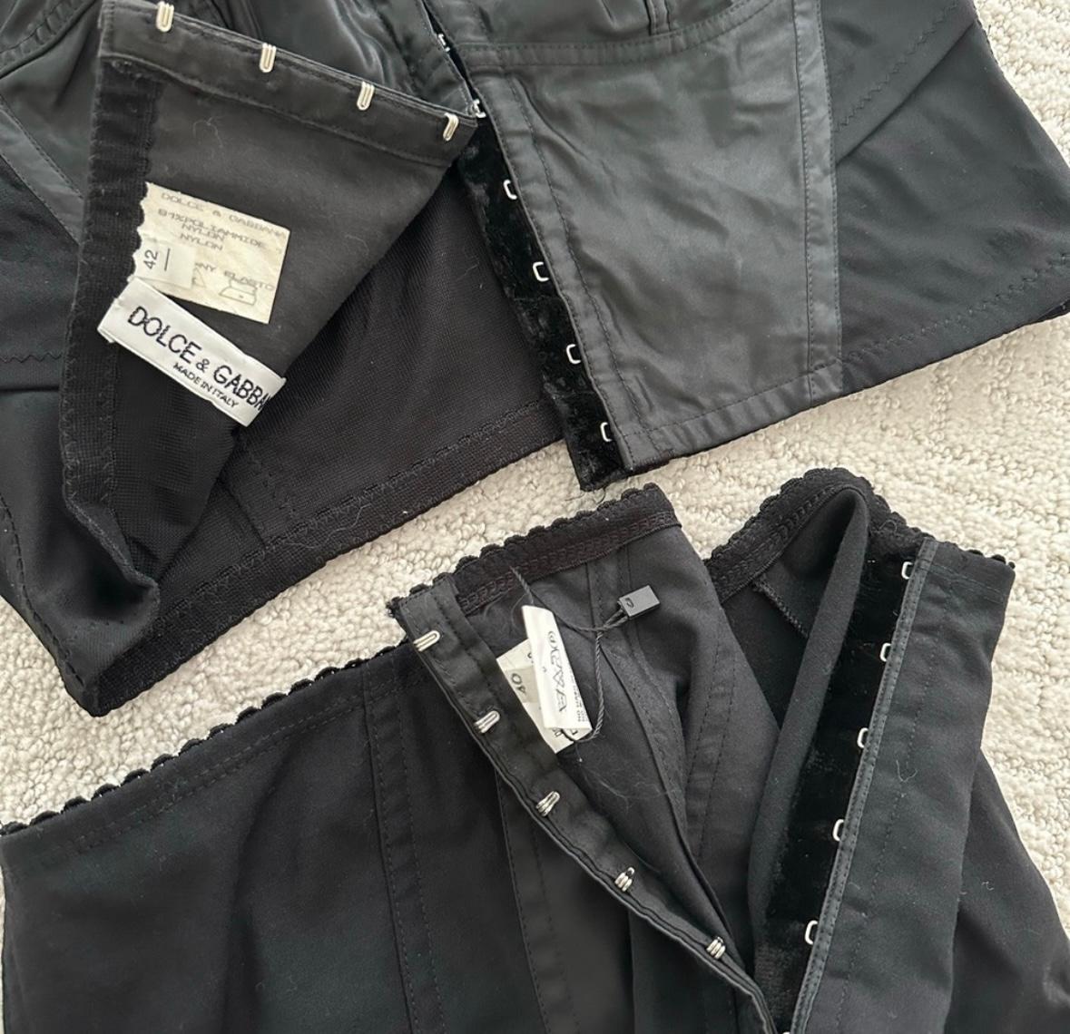 Dolce Gabbana 1992 black corset and skirt set For Sale 4