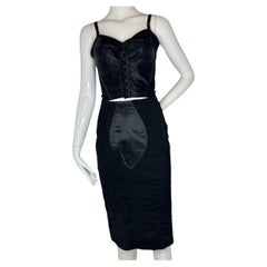 Vintage Dolce Gabbana 1992 black corset and skirt set