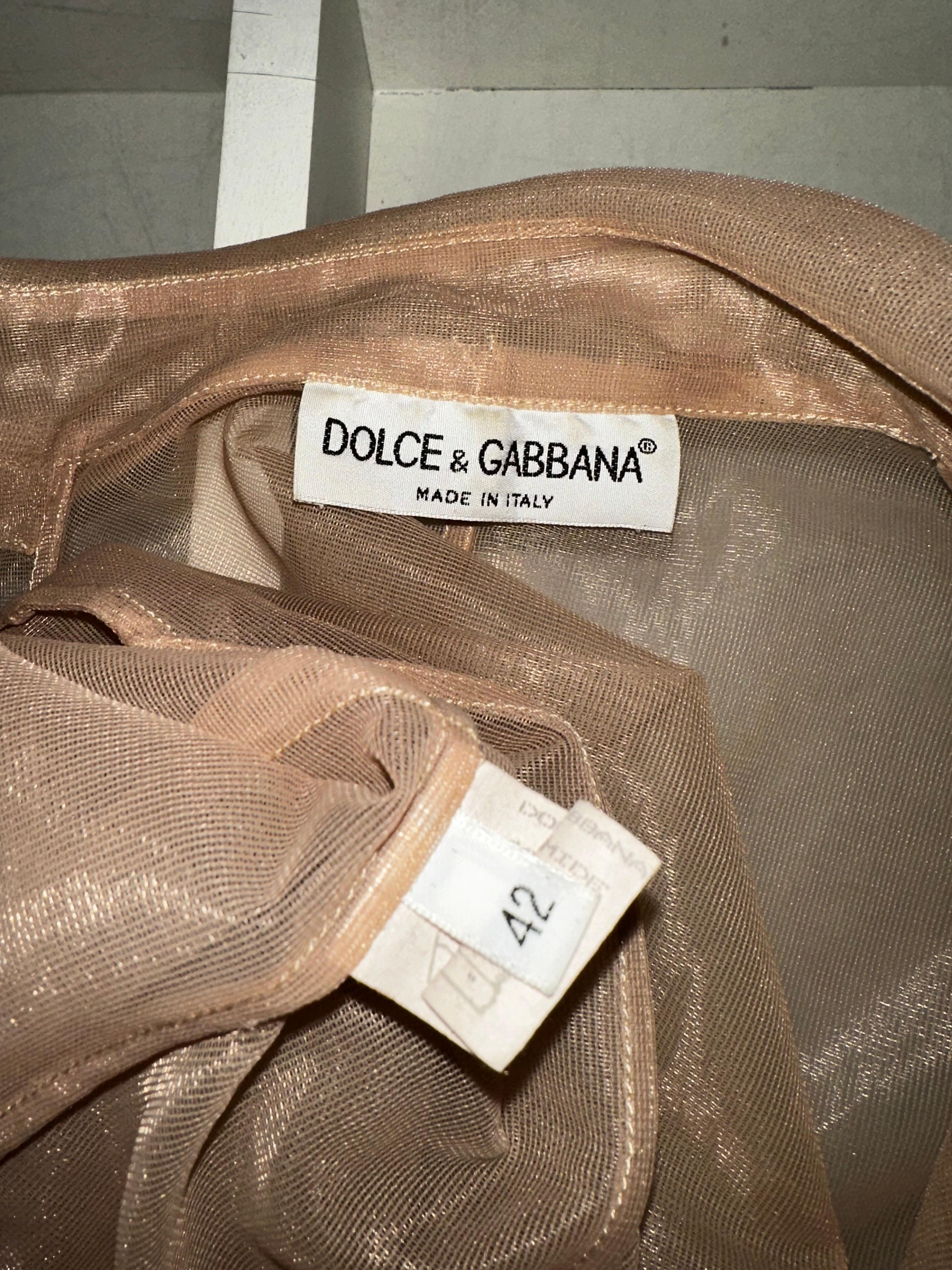 Dolce Gabbana 1995 durchsichtige nackte beige Jacke im Angebot 7