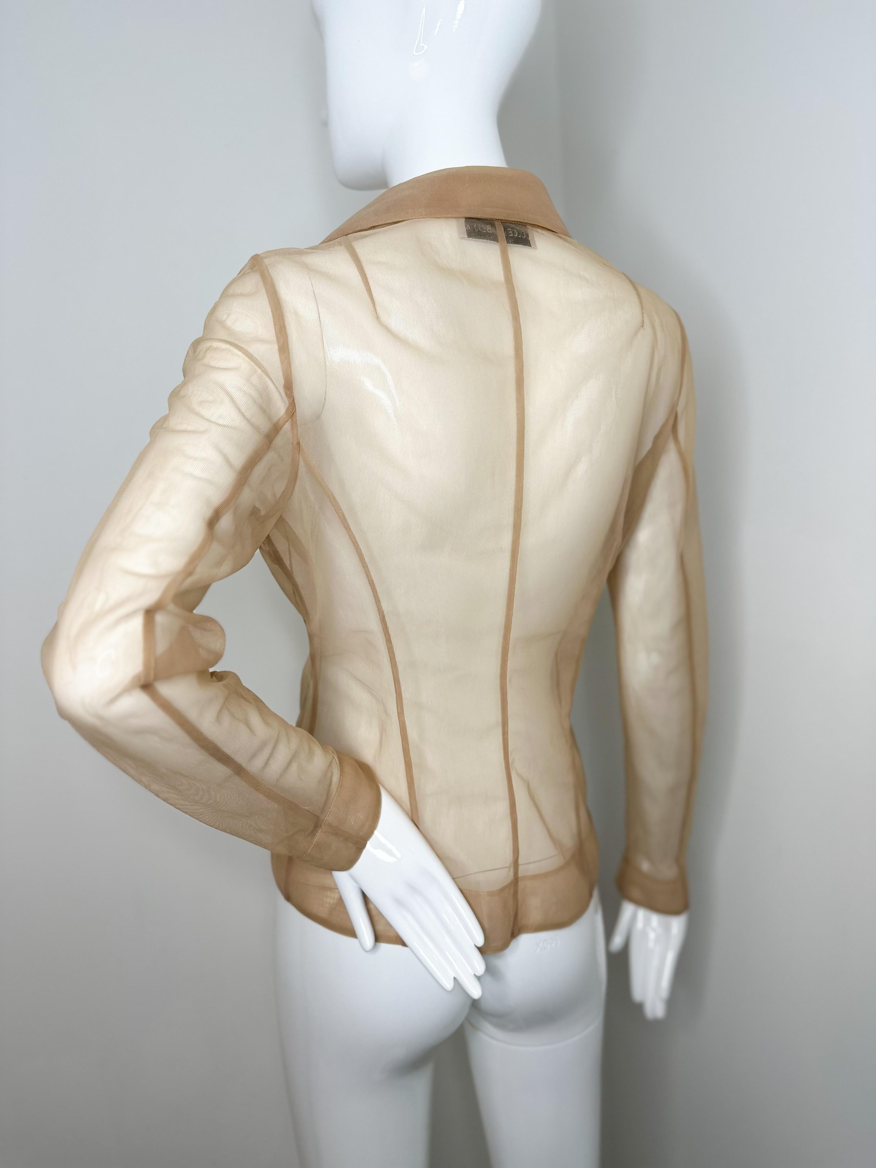 Dolce Gabbana 1995 durchsichtige nackte beige Jacke im Angebot 1