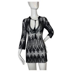 Dolce Gabbana 1997 black crochet knit dress