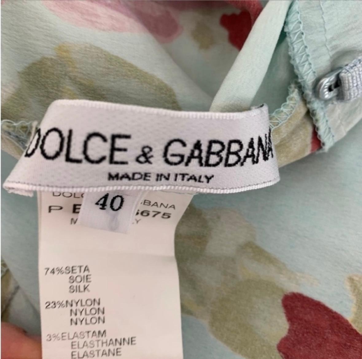Gray Dolce Gabbana 1997 floral silk dress