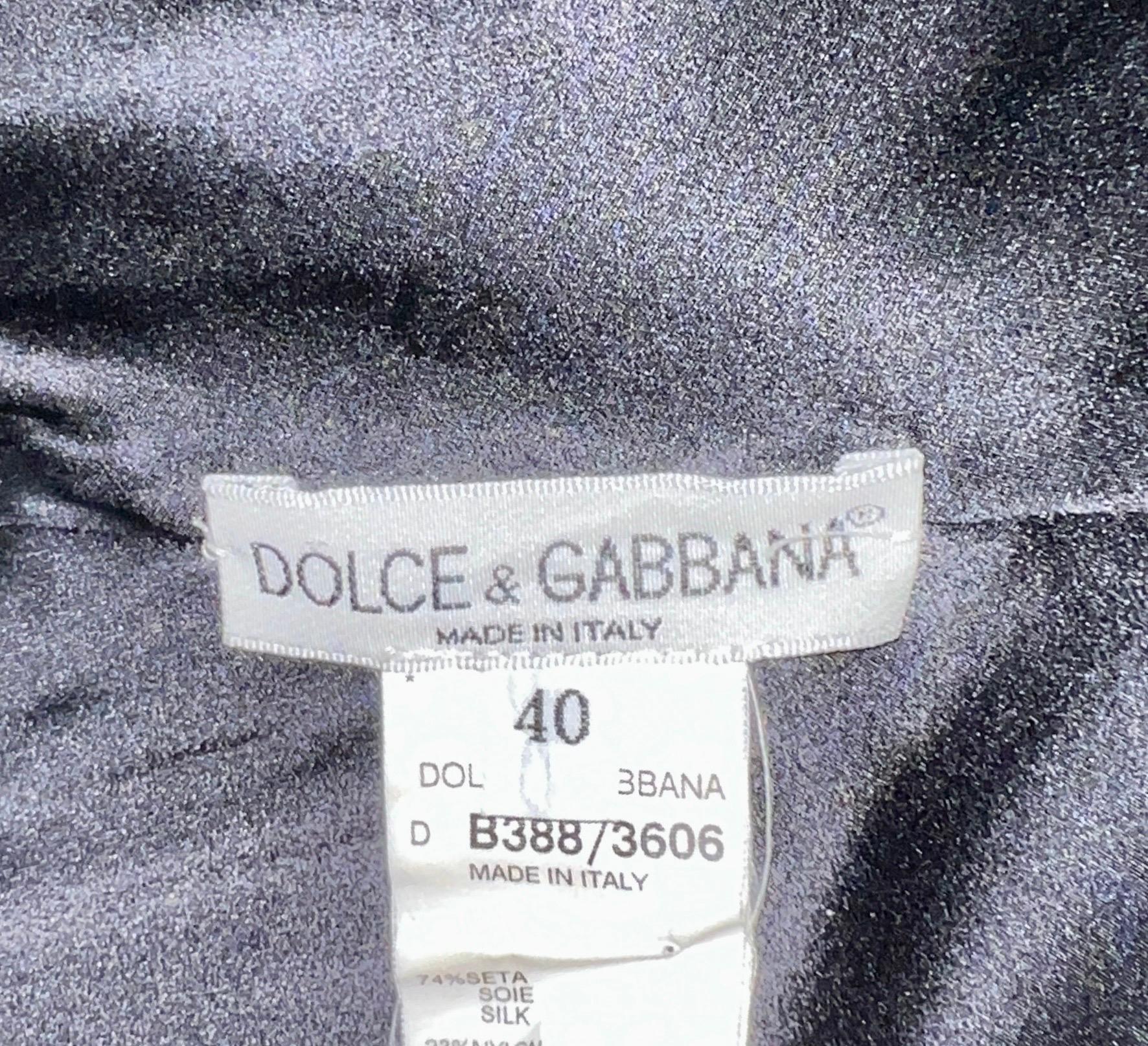 DOLCE & GABBANA 1998 Hand-Painted Print Floral Evening Dress Gown 40 For Sale 2