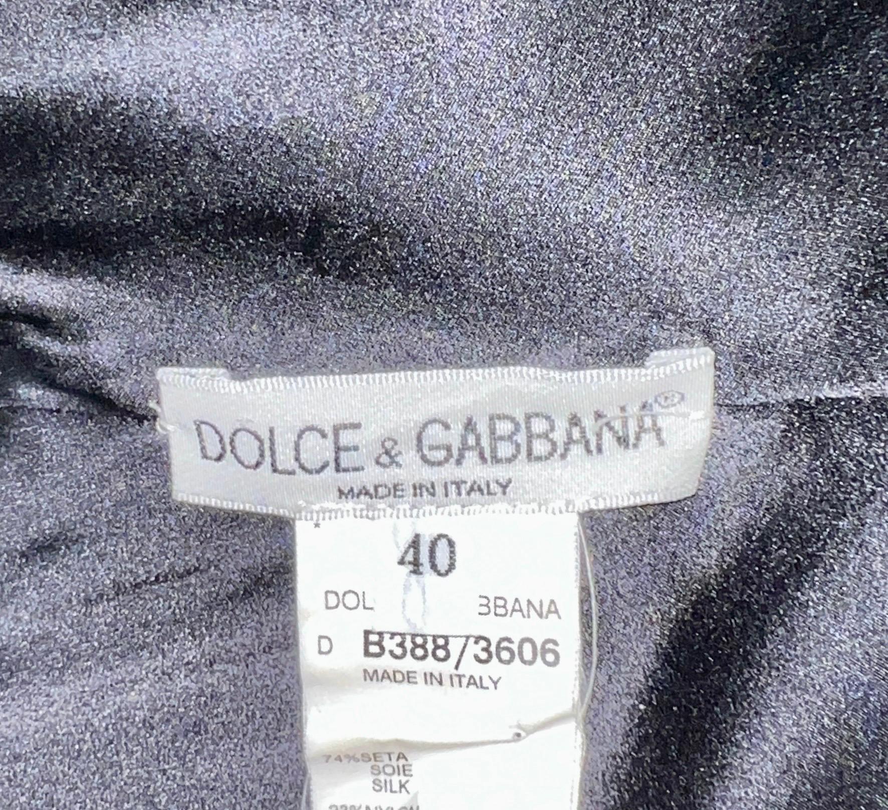 DOLCE & GABBANA 1998 Hand-Painted Print Floral Evening Dress Gown 40 For Sale 1
