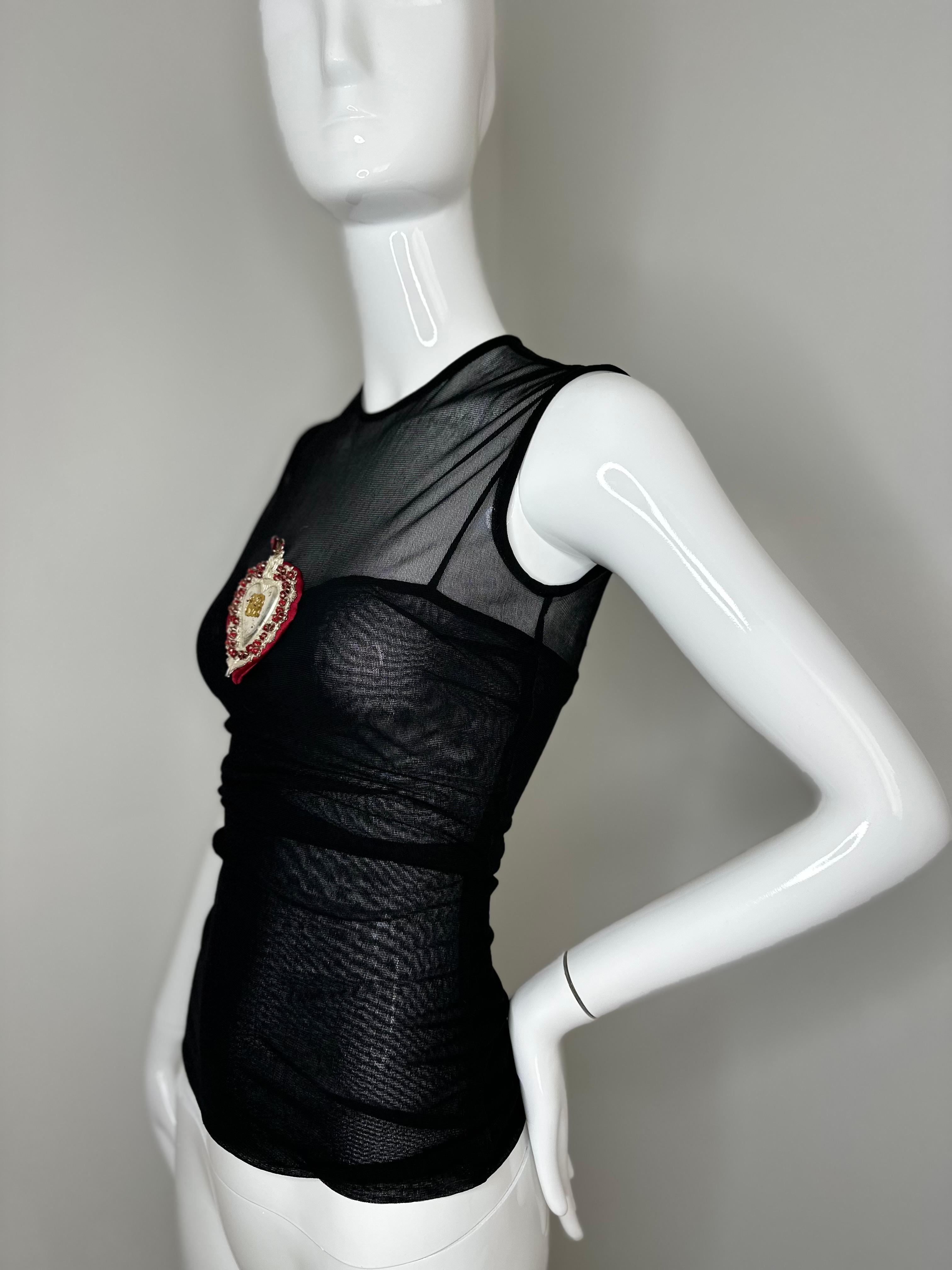 Dolce Gabbana 1998 Stromboli heart top In Good Condition For Sale In Annandale, VA