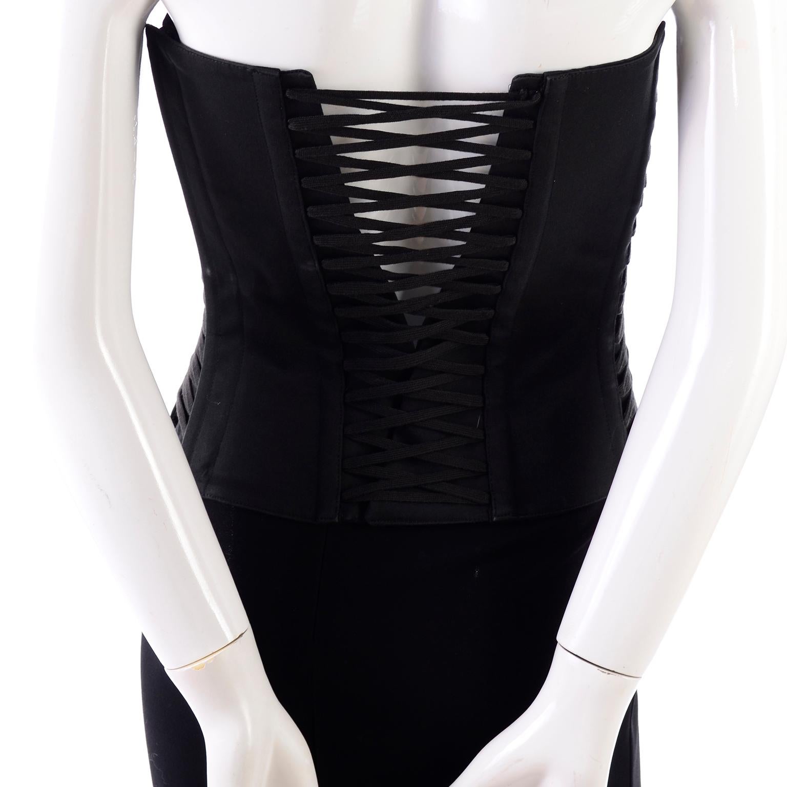 Dolce & Gabbana 2 Piece Dress With Black Corset Style Bustier & Pencil Skirt 6