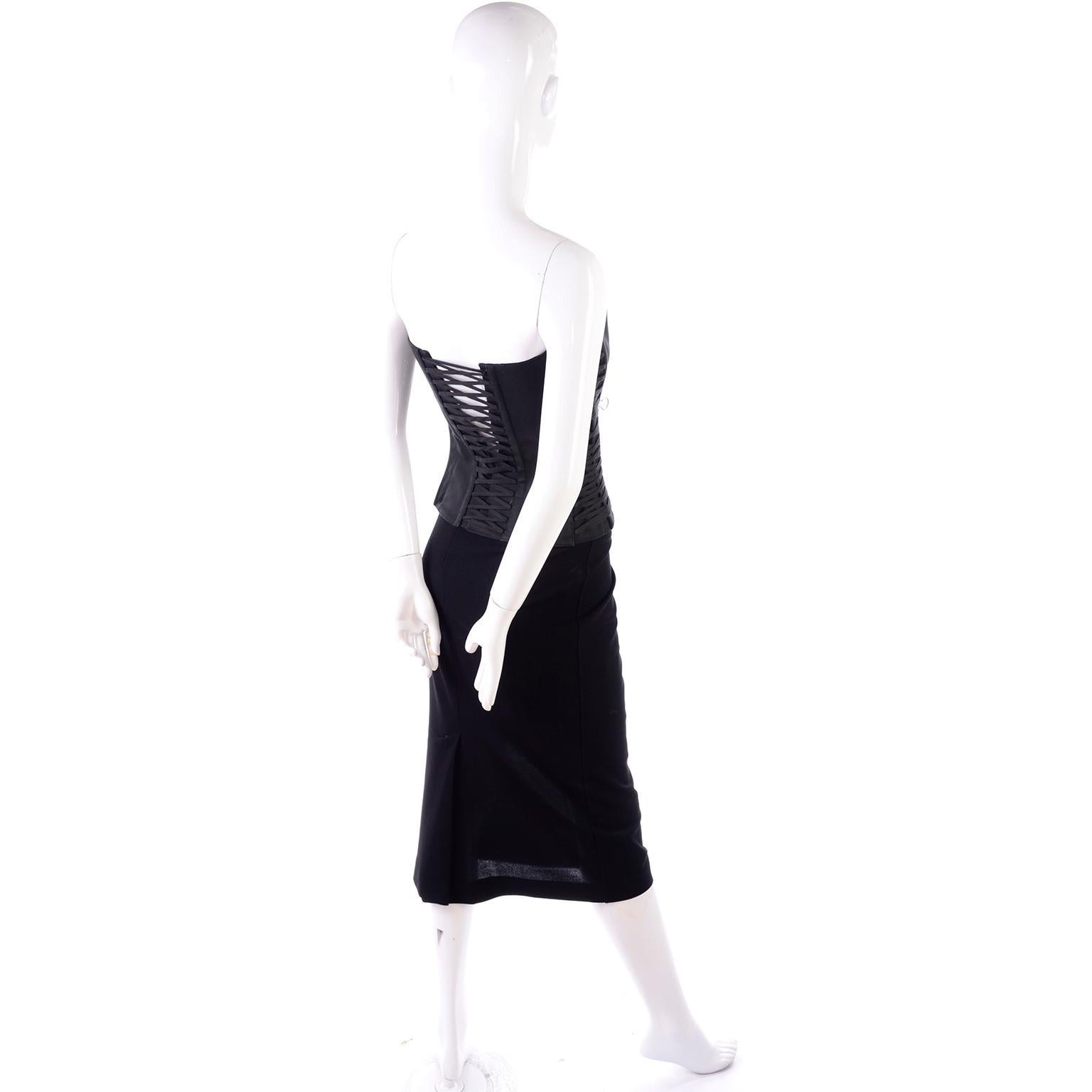 Dolce & Gabbana 2 Piece Dress With Black Corset Style Bustier & Pencil Skirt 8