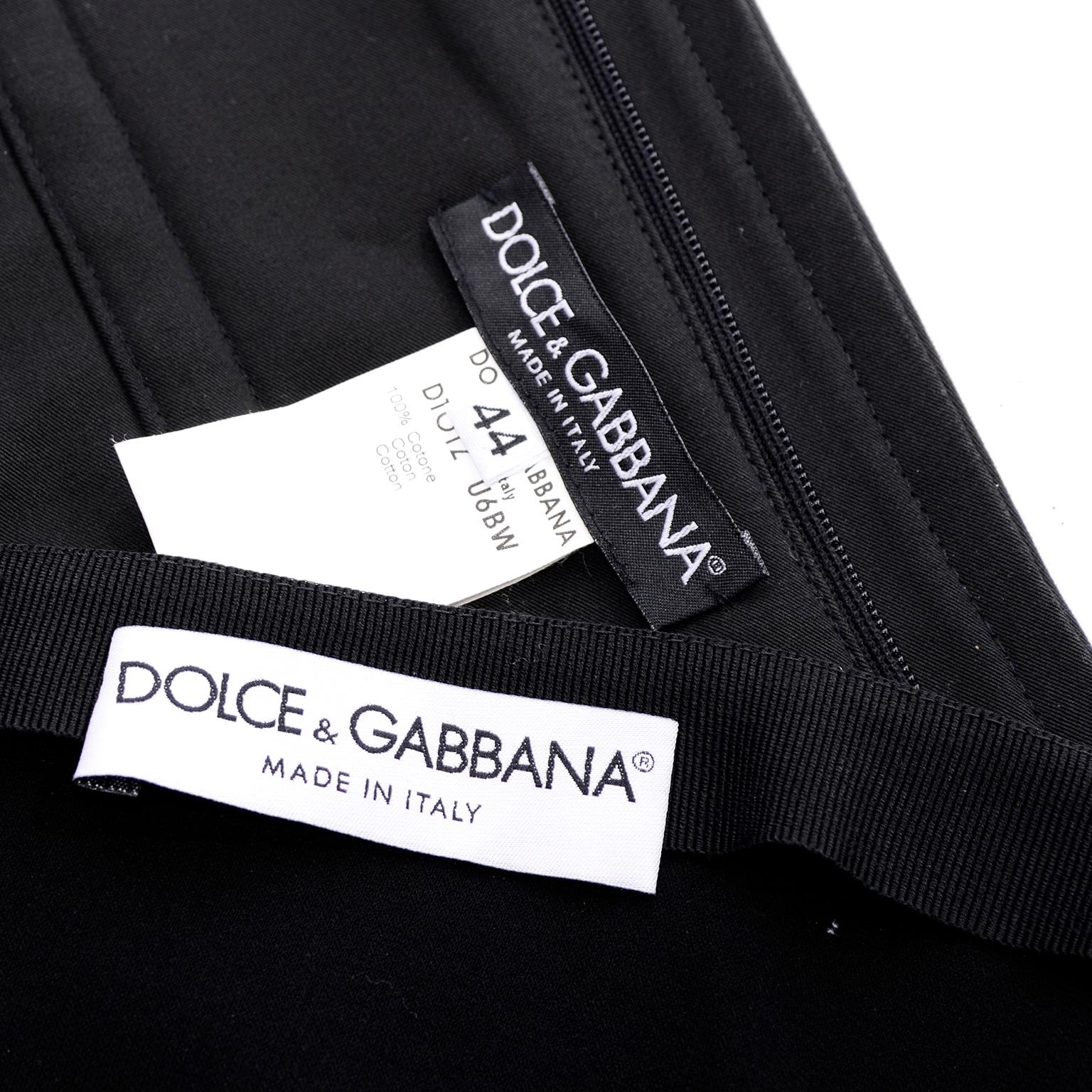 Dolce & Gabbana 2 Piece Dress With Black Corset Style Bustier & Pencil Skirt 10